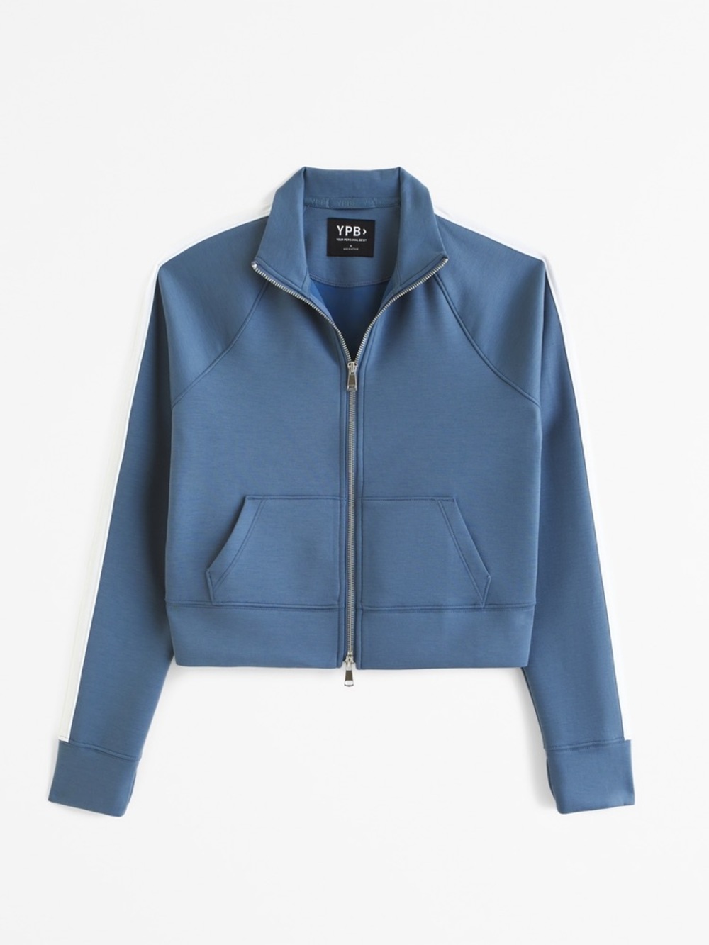 Abercrombie & Fitch YPB Blue Zip-Front Track Jacket with Stripe Detail
